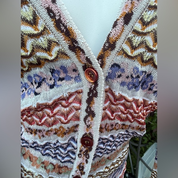 Missoni light weight cotton blend multi colored cardigan - Picture 6 of 11